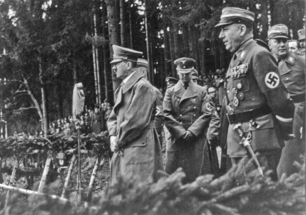 Adolf Hitler makes a speech at the groundbreaking ceremony of Reichsautobahn between Salzburg and Vienna